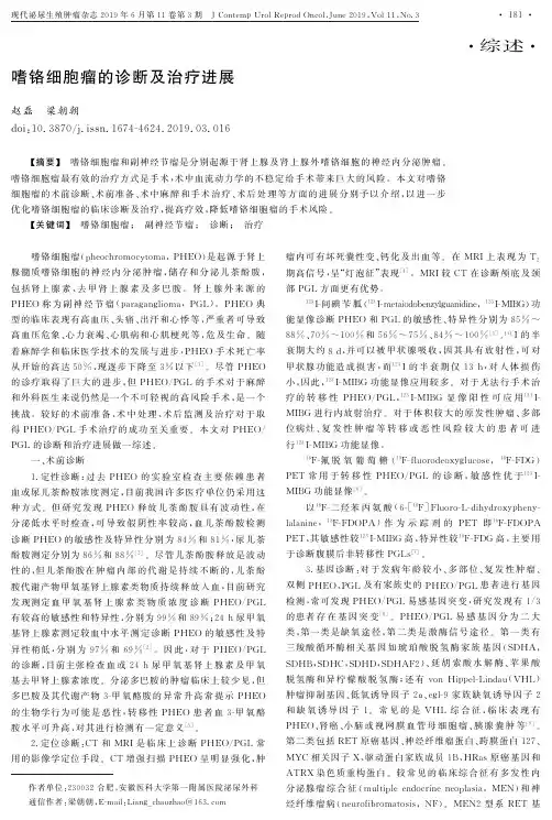 嗜铬细胞瘤的诊断及治疗进展