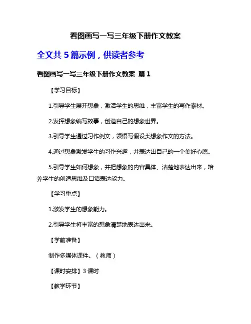 看图画写一写三年级下册作文教案