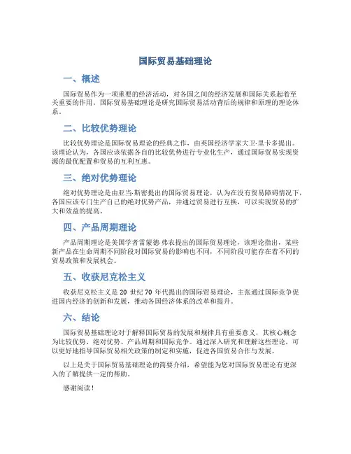 国际贸易基础理论