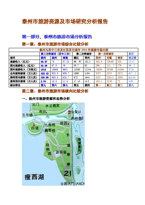 泰州市旅游资源及市场研究分析