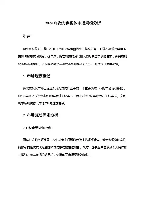 2024年微光夜视仪市场规模分析