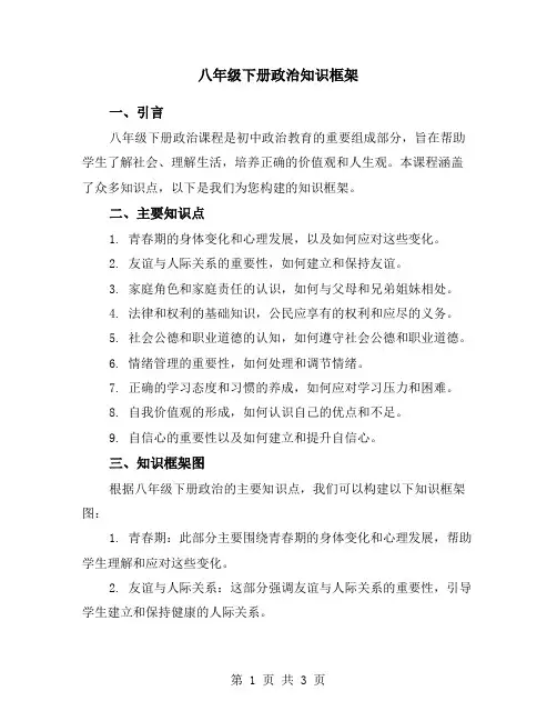 八年级下册政治知识框架
