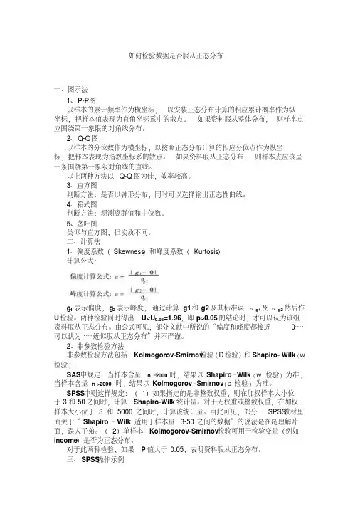 如何检验数据是否服从正态分布