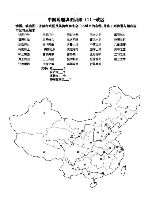 中国地理填图训练