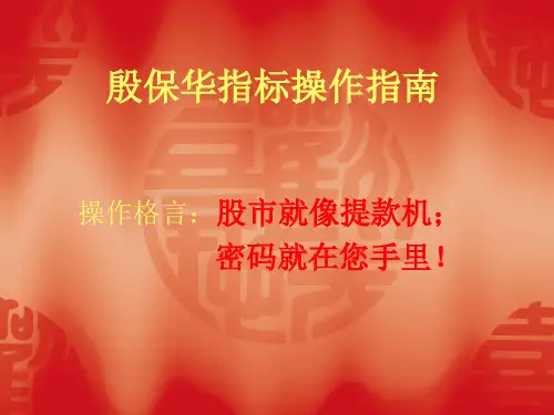 殷保华指标操作指南