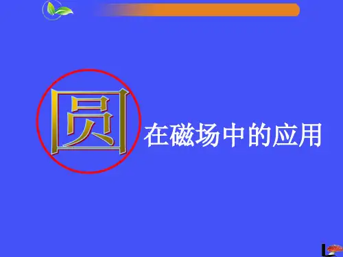 圆在磁场中的应用