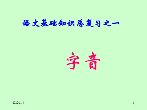 中职对口升学复习语文基础知识-1语音-字音