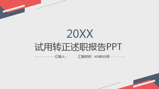 极简试用期转正述职报告PPT模板
