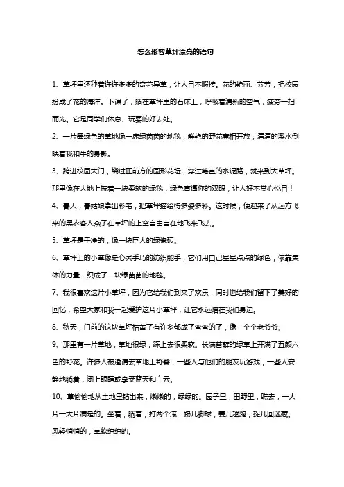 怎么形容草坪漂亮的语句