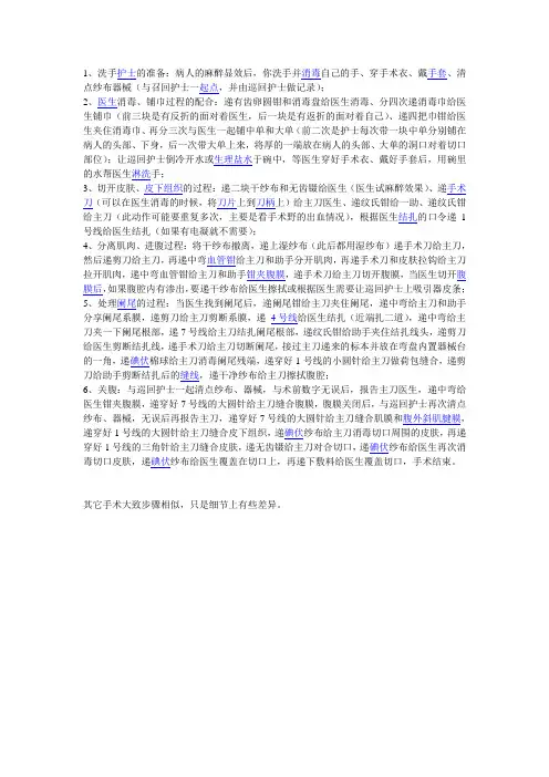 阑尾切除术手术配合