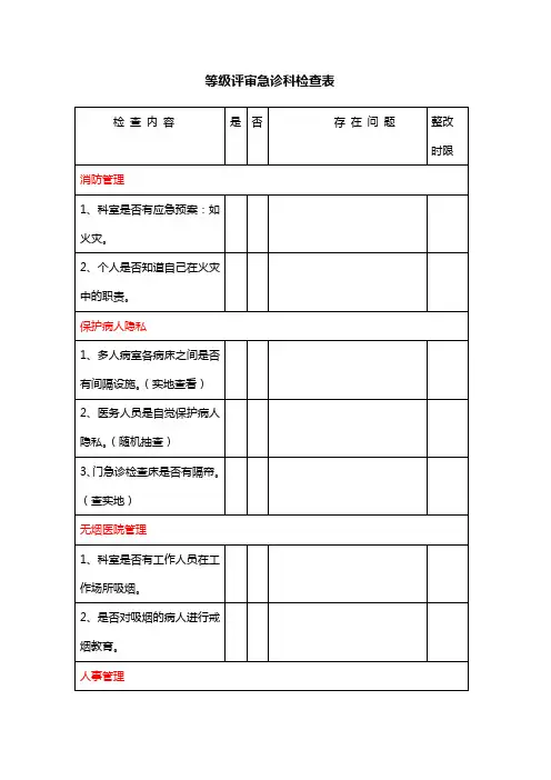 督查表格(急诊)