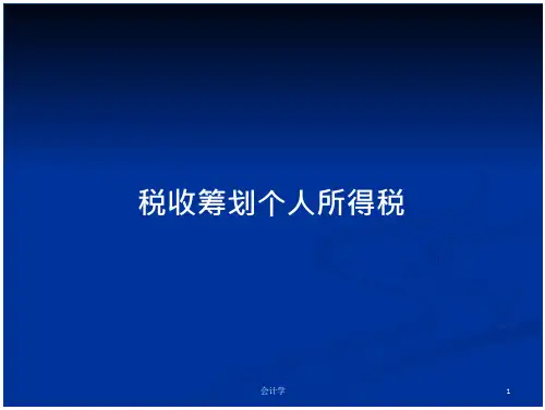 税收筹划个人所得税