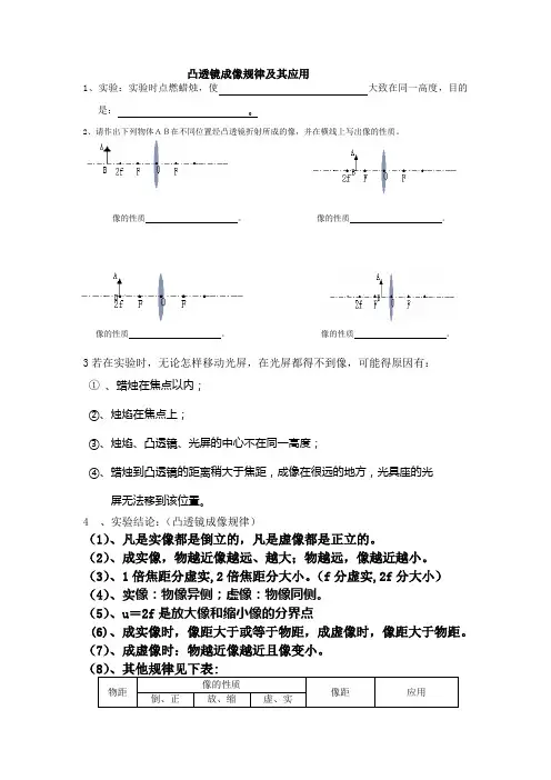 透镜光路图作图经典练习题1
