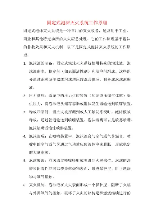 固定式泡沫灭火系统工作原理
