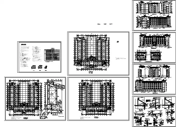 某学校公寓楼建筑设计施工全图