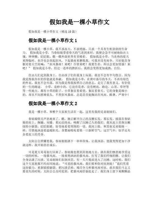 假如我是一棵小草作文