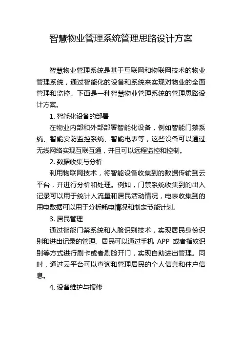 智慧物业管理系统管理思路设计方案