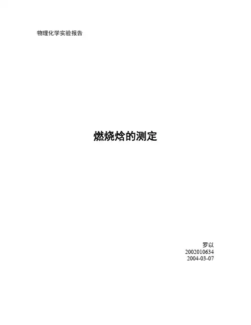 燃烧焓的测定