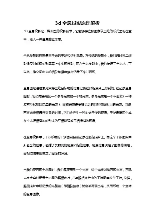 3d全息投影原理解析