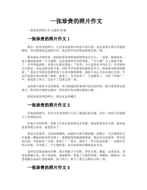 一张珍贵的照片作文
