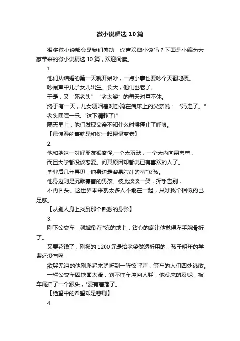 微小说精选10篇
