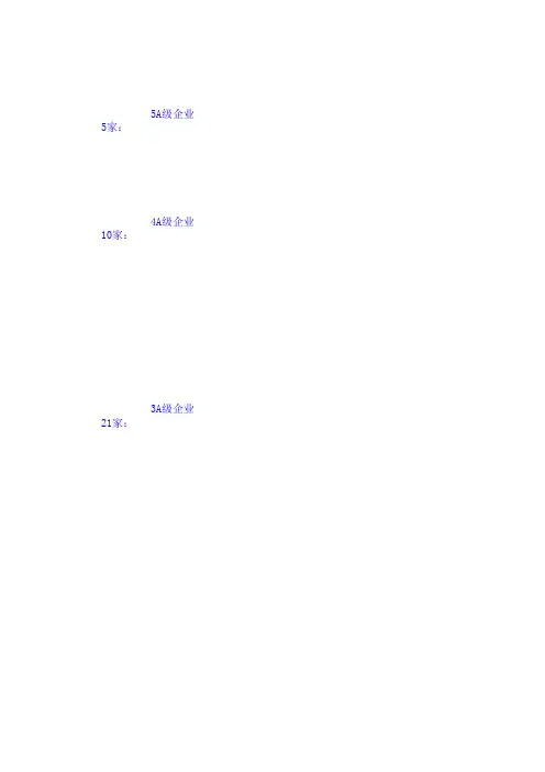 中国A级物流企业