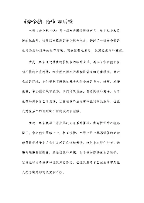 帝企鹅日记观后感