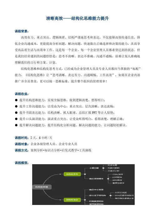 《清晰高效——结构化思维与表达》