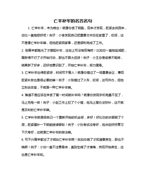 亡羊补牢的名言名句