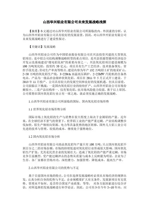 山西华兴铝业有限公司未来发展战略浅探