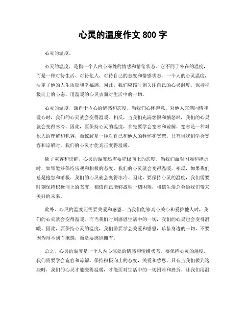 心灵的温度作文800字