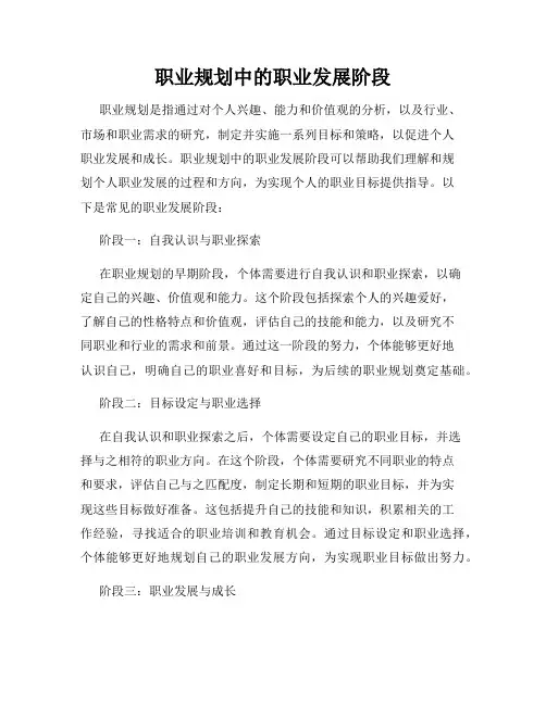 职业规划中的职业发展阶段