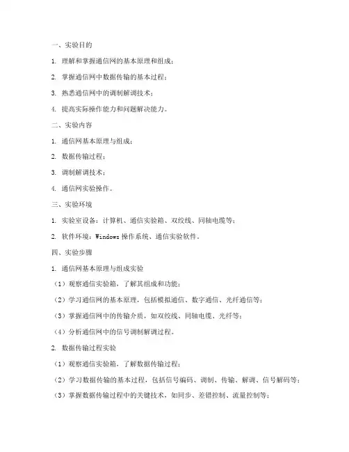大学城通信网实验报告