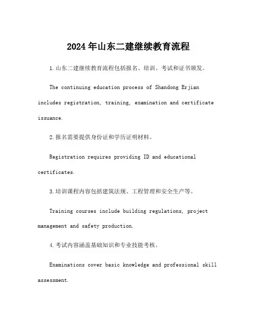 2024年山东二建继续教育流程