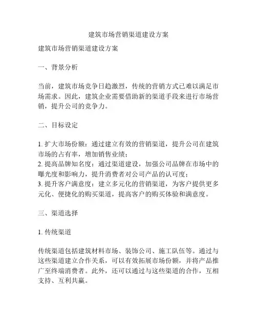 建筑市场营销渠道建设方案