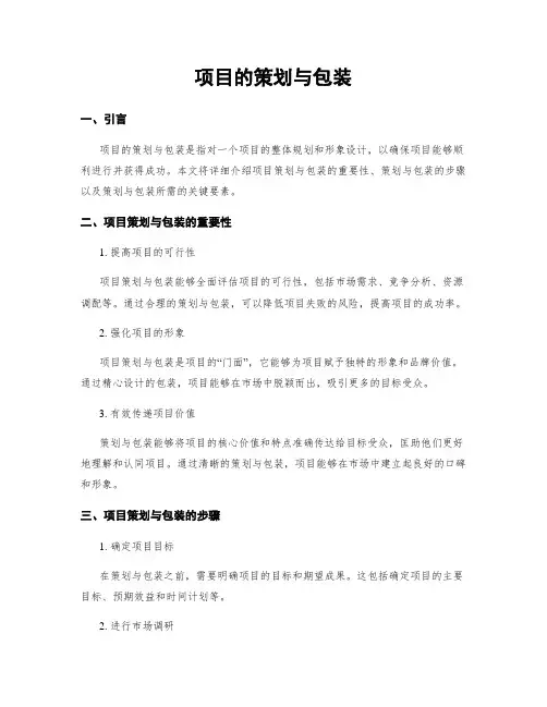 项目的策划与包装