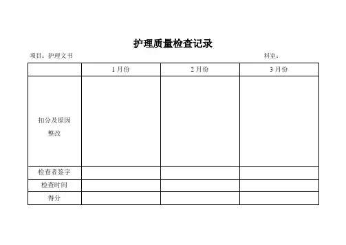 护理质量检查记录表格