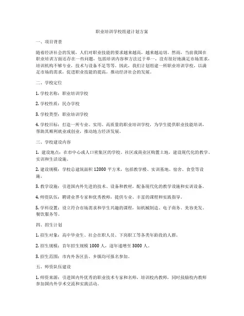 职业培训学校组建计划方案