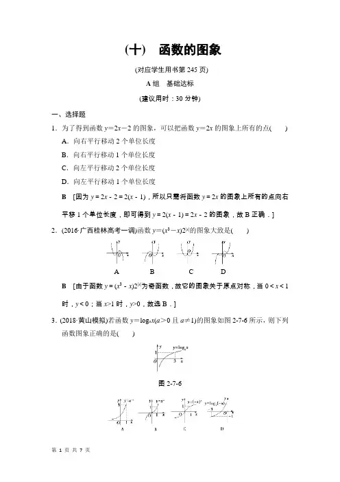 2019届人教A版(文科数学)   函数的图象   单元测试