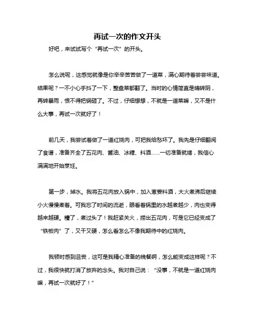 再试一次的作文开头
