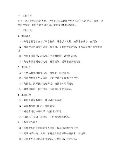 导管室个人工作计划
