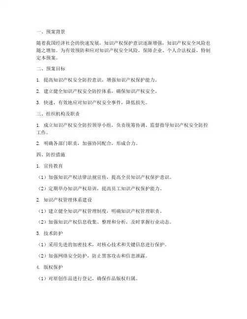 知识产权安全防控预案