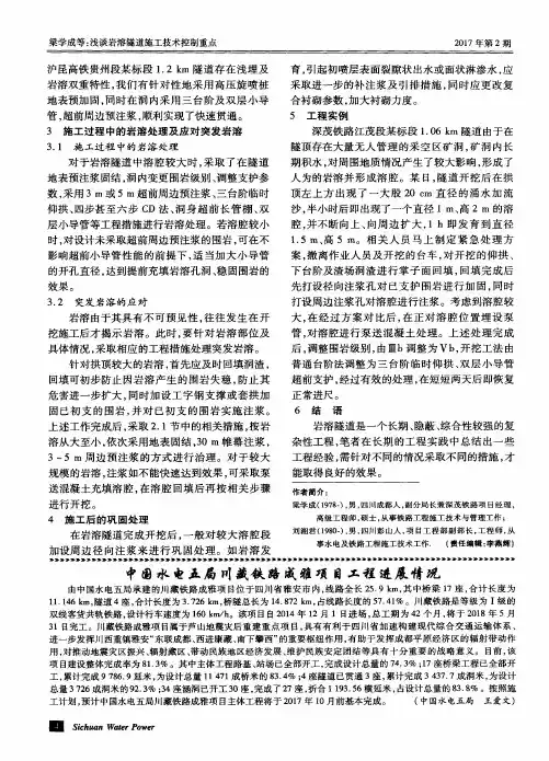 中国水电五局川藏铁路成雅项目工程进展情况
