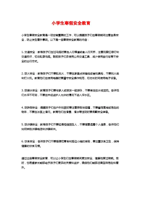 小学生寒假安全教育