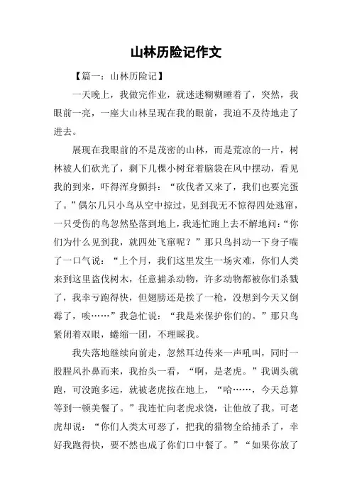 山林历险记作文