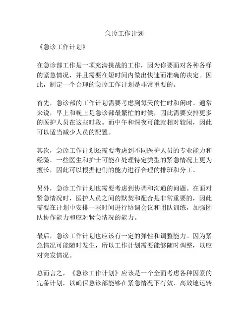 急诊工作计划