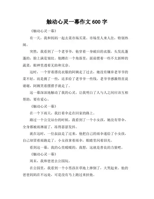 触动心灵一幕作文600字