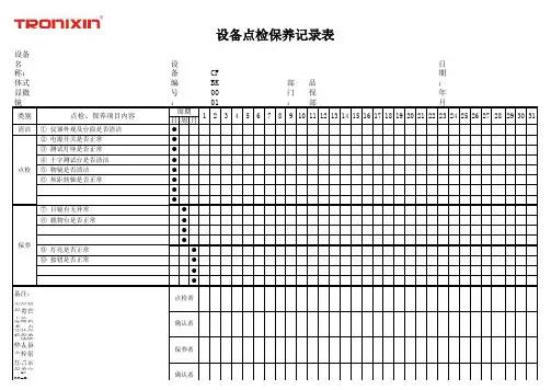 设备点检保养记录表  -显微镜