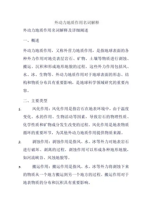 外动力地质作用名词解释