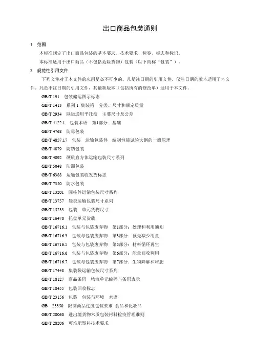 出口商品包装通则